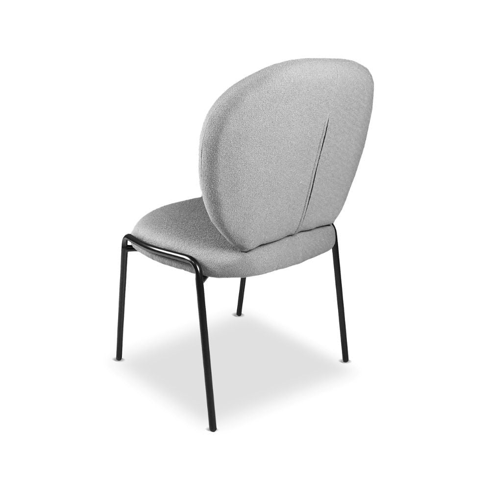 2X Sedia da pranzo Sirio tessuto teddy grigio H94xL53xP39