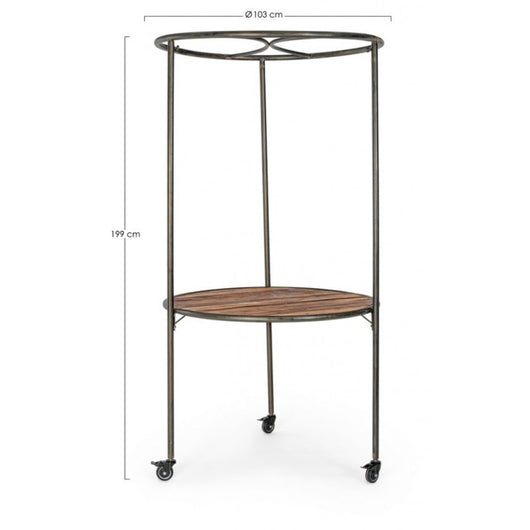 Espositore industriale con tetto e ruote D103X199h cm