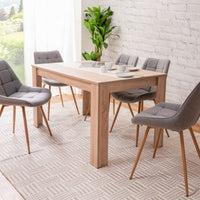 Tavolo da pranzo colore rovere inserto nero o bianco reversibile 138x80xh.74 cm