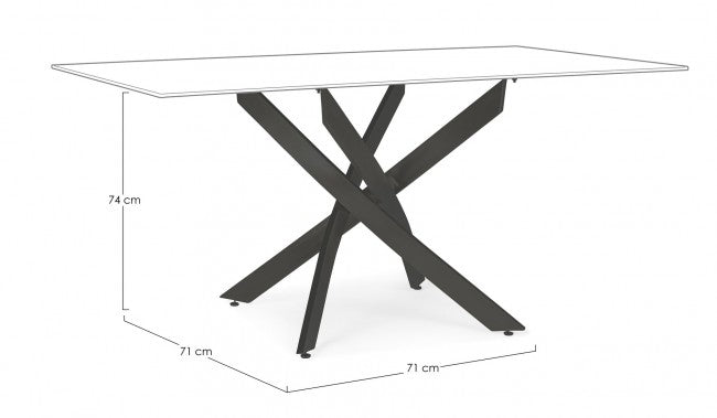 Base tavolo nero 160x90 cm in acciaio