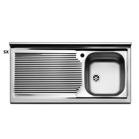 Lavello acciaio inox 100x50 con gocciolatoio sx