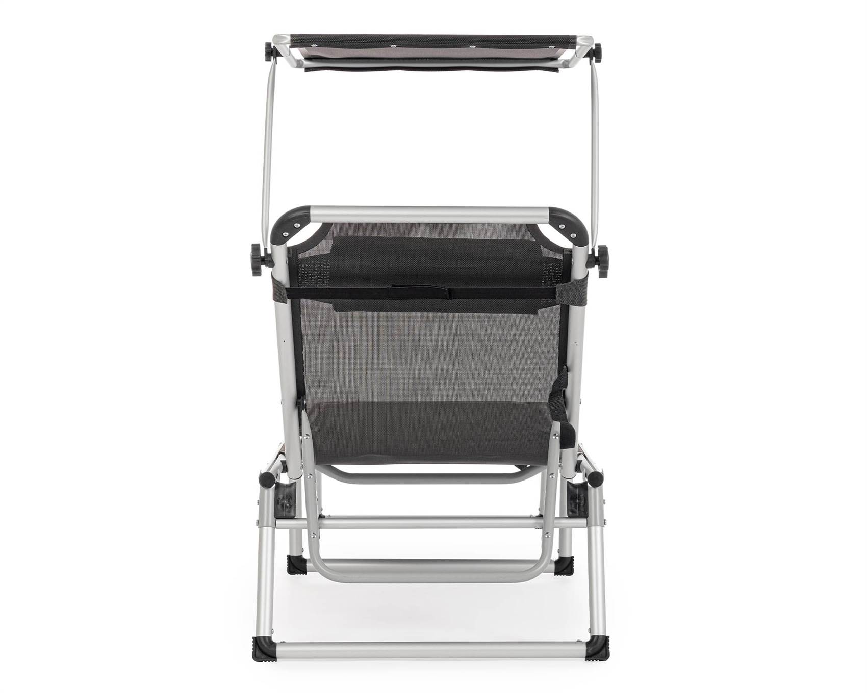 Lettino Pieghevole con Tettuccio Cayo Antracite - Dimensioni: 58a x 193b x 76h cm