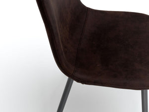 4x Sedia in similpelle vintage e seduta moka 450x84h cm