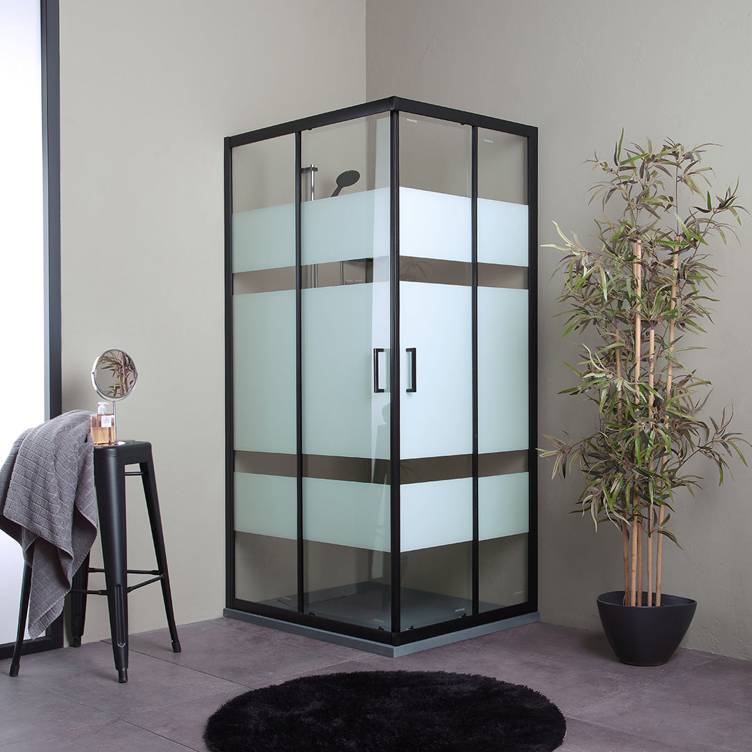 Box doccia scorrevole 100x80 nero opaco