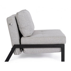 Divano letto salvaspazio un posto in tessuto Beige HAYDEN 95x96x h79 cm