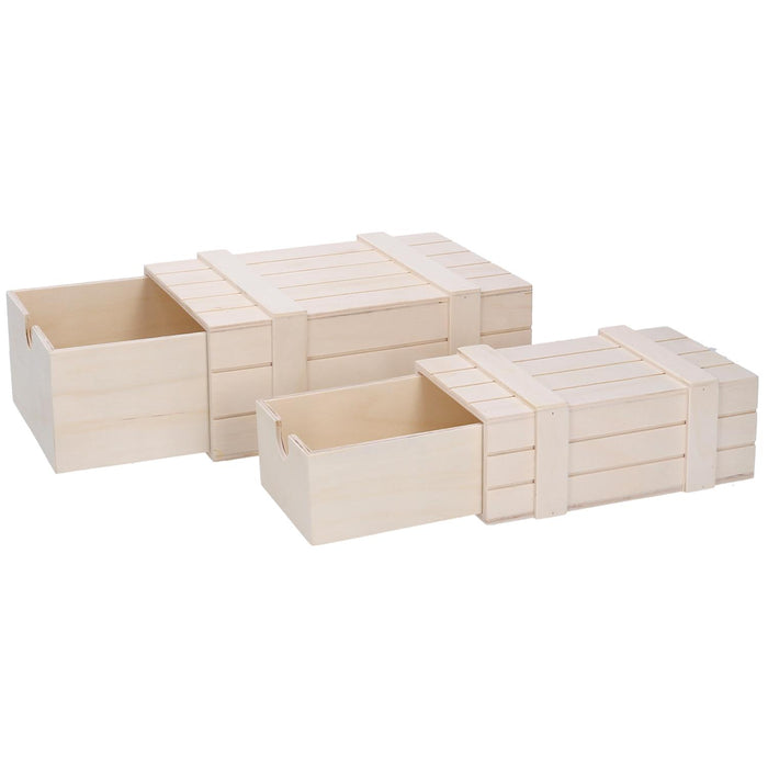 Scatola legno 1-2 naturale cm20x14h8,3