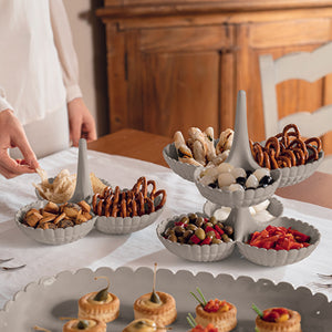 Antipastiera Tiffany grigio tortora