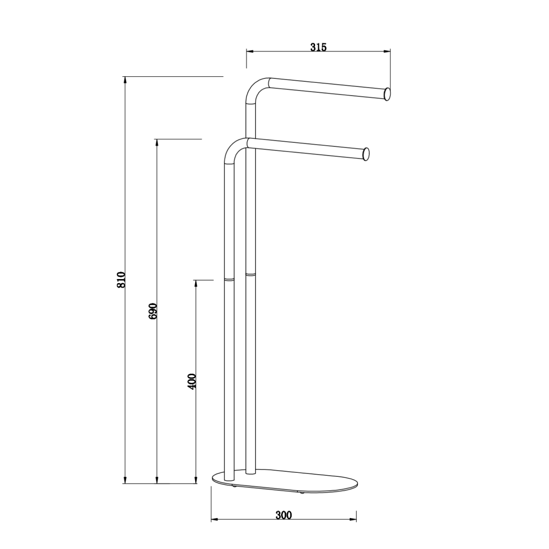 Porta 2 asciugamani cromato ovali