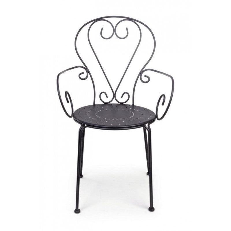 Sedia da giardino Etienne in acciaio cm  49x49x h89