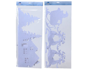 Bordo natalizio poliestere 23x100 cm bianco