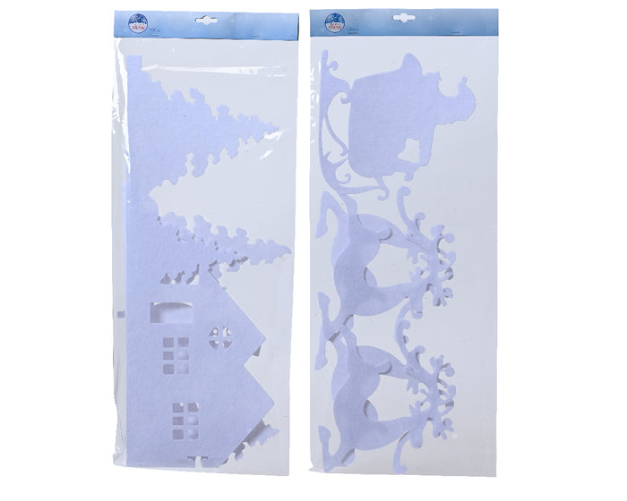 Bordo natalizio poliestere 23x100 cm bianco