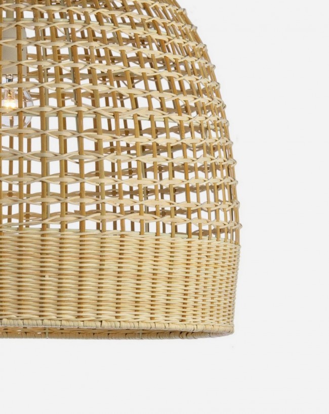 2x Lampadario naturale D.53x48.5h in fibre naturali