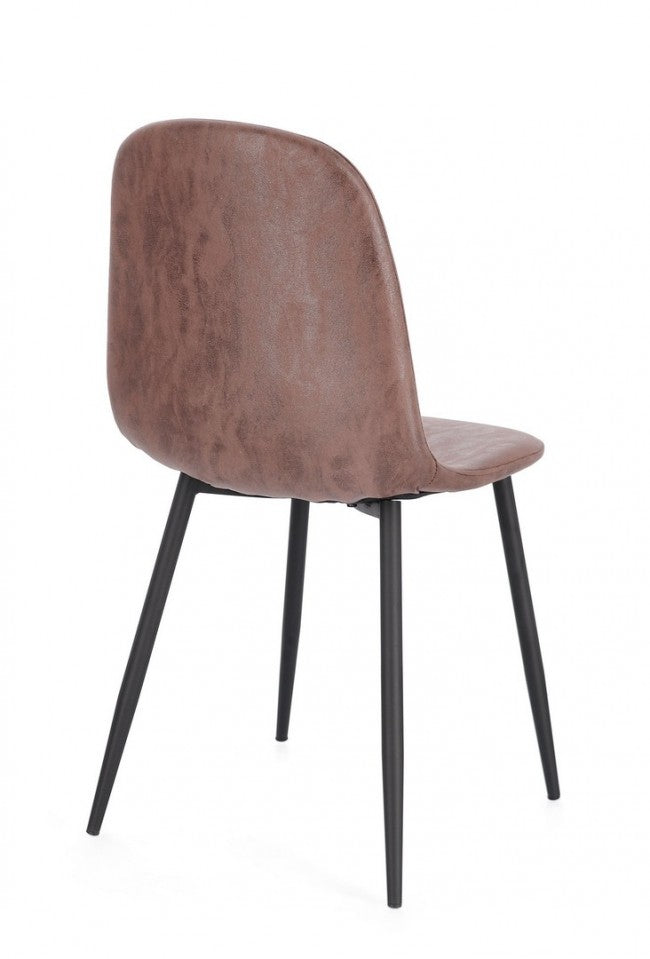 4x Sedia in ecopelle cognac 52,5x42,5x90