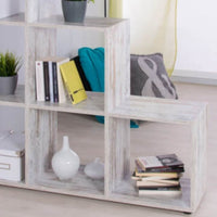 Libreria a scala Bianco Consumato BERGAMO1 116x33x h118 cm