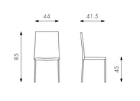4x Sedia in similpelle marrone 41,5x485h cm