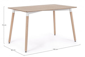 Tavolo in legno stile naturale 120x80