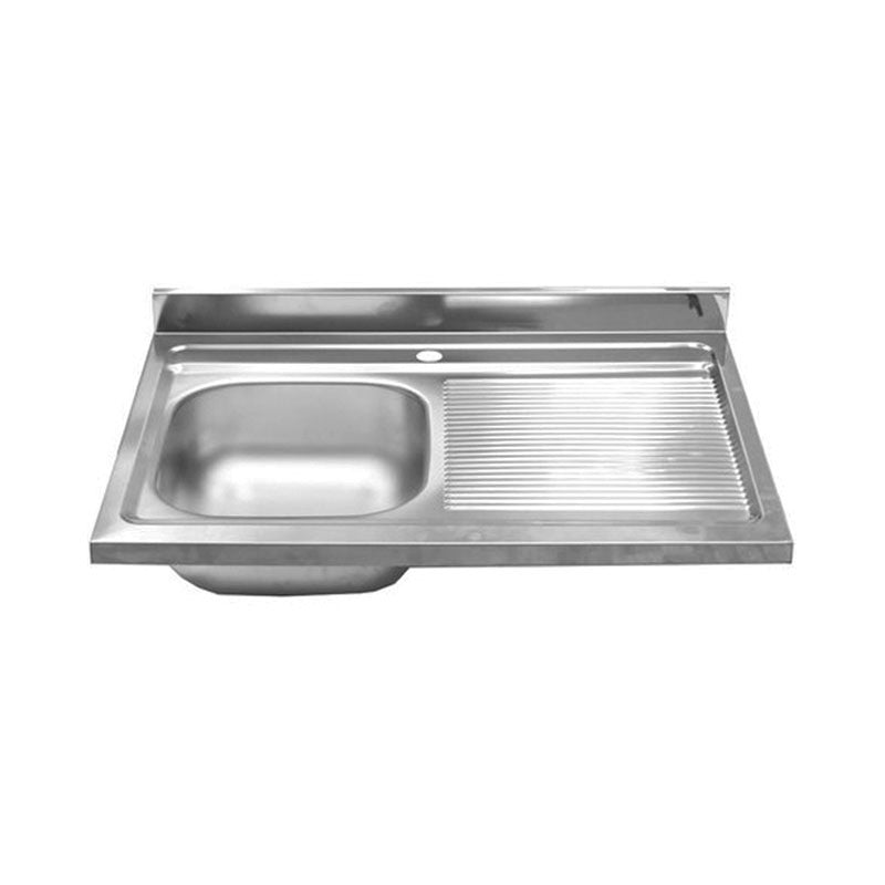 Lavello cucina vasca con gocciolatoio dx in acciaio da appoggio 50x80 cm(N216DX)