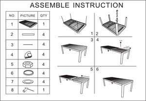 Tavolo in alluminio Claveland bianco allungabile rettangolare