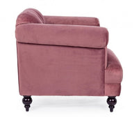 Poltrona Blossom classica effetto velluto rosa antico 97x82x78h cm
