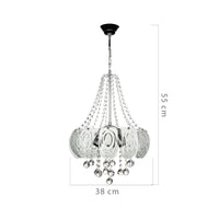 Lampada da soffitto Yon MDL3973 argento vetro decorato e pietre effetto cristallo EFFEZ