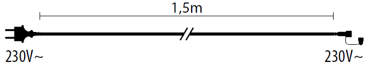 Cavo alimentazione 2x1,5mm2 Schuko 1,5m