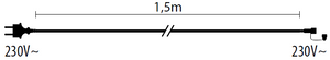 Cavo alimentazione 2x1,5mm2 Schuko 1,5m