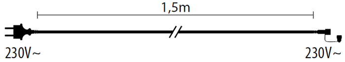 Cavo alimentazione 2x1,5mm2 Schuko 1,5m