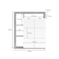 Credenza rovere tabacco e bianco 108x41x126