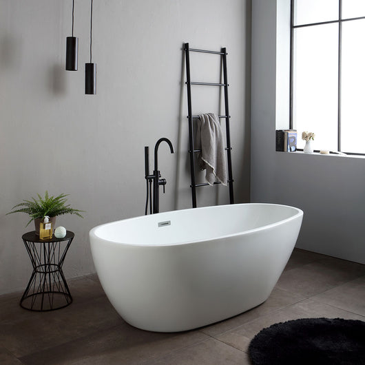 Vasca da bagno centro stanza in acrilico bianco