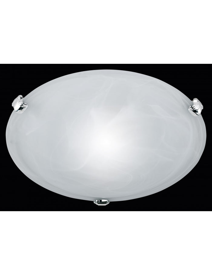 Plafoniera Rotonda Vetro Bianco Adrian Ø30 cm Trio Lighting