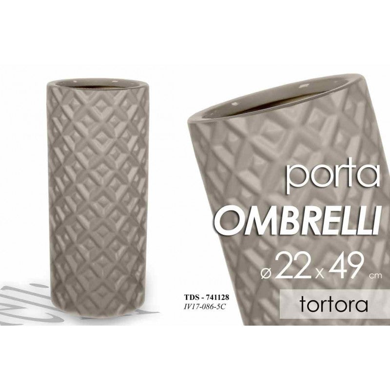 Portaombrelli in ceramica tortora design cm 22 x 49 h