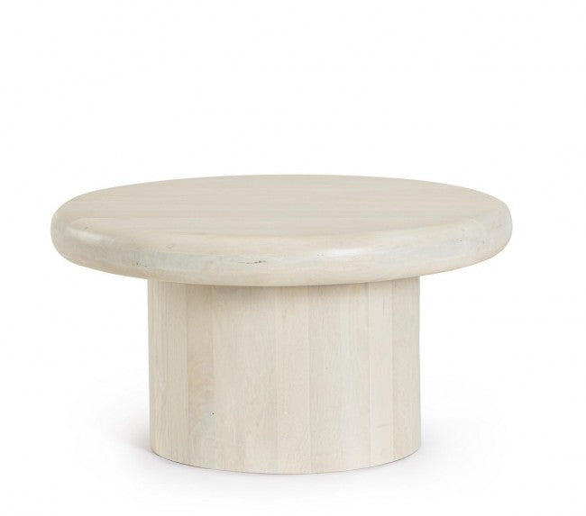 Tavolino in legno naturale D.75 x 40h