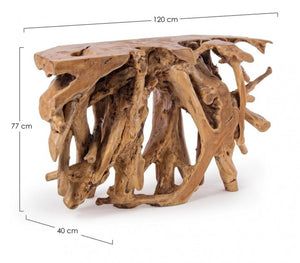 Consolle in legno di radice di Teak
