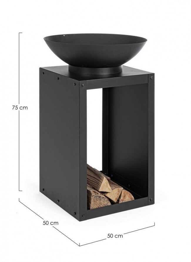 Braciere in acciaio 50x75h cm nero