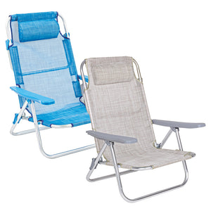 Sdraio con braccioli grigia 62x63x78 cm