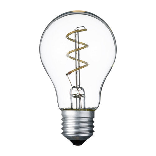 Lampada E27 36V goccia spirale blu Ø60mm