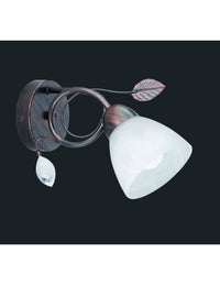 Applique 1xE14 Traditio Ruggine Coppa Vetro Bianco L12 cm Trio Lighting