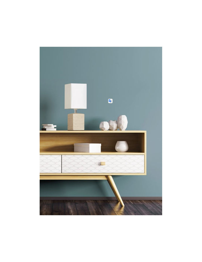 Lumetto Ping Base Ceramica Bianca con Paralume Quadrato Trio Lighting