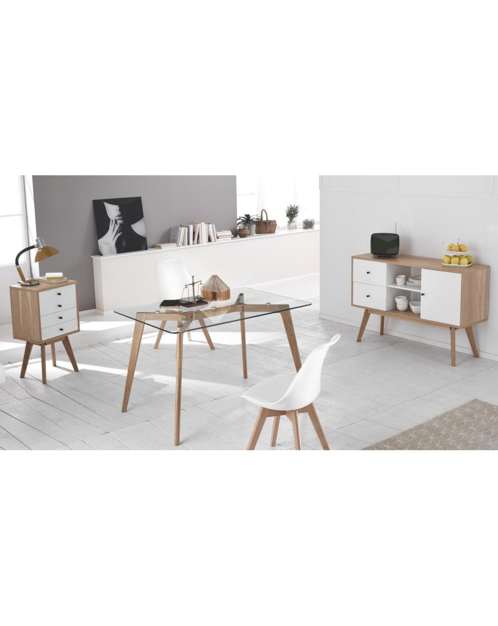 4x Sedia nordic Carlotta bianca STS