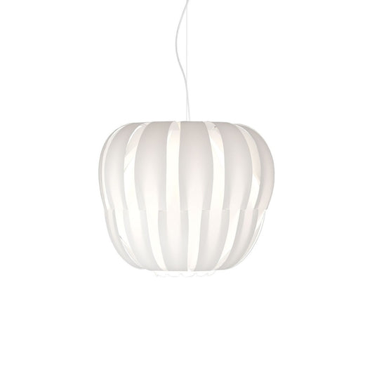 Sospensione 2 Luci Bianco in Metallo Cromato Cm. 60 x 54h