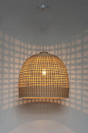 2x Lampadario naturale D.53x48.5h in fibre naturali