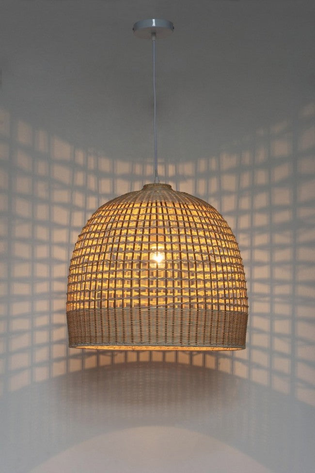 2x Lampadario naturale D.53x48.5h in fibre naturali