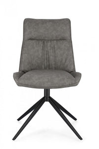 2x Sedia grigia ecopelle 50x64x86x49