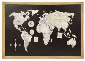 Quadro mondo nero con portafoto cm. 109,5x3xh76,5