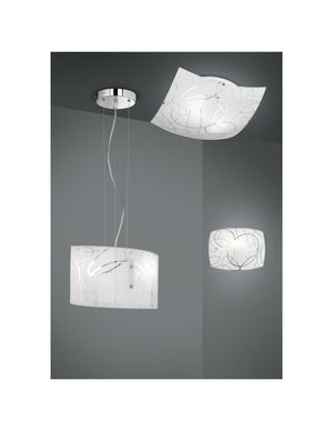Applique Rettangolare Spirelli 1xE27 Vetro Decorato Con Cerchi Trio Lighting