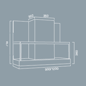 Cappa aspirante ETRA in acciaio inox brunito cm 90
