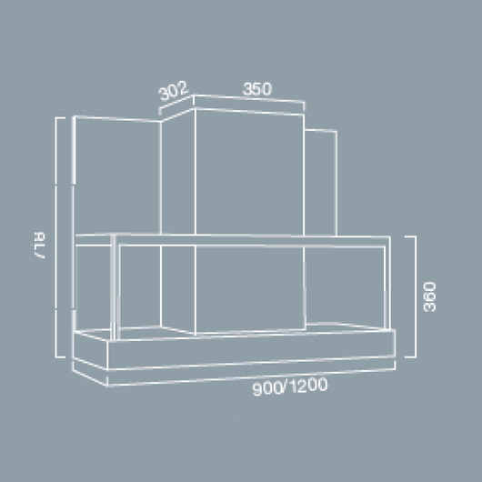 Cappa aspirante ETRA in acciaio inox brunito cm 90