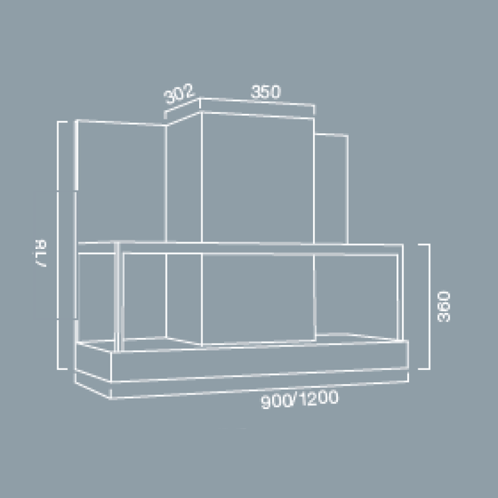 Cappa aspirante ETRA in acciaio inox brunito cm 90