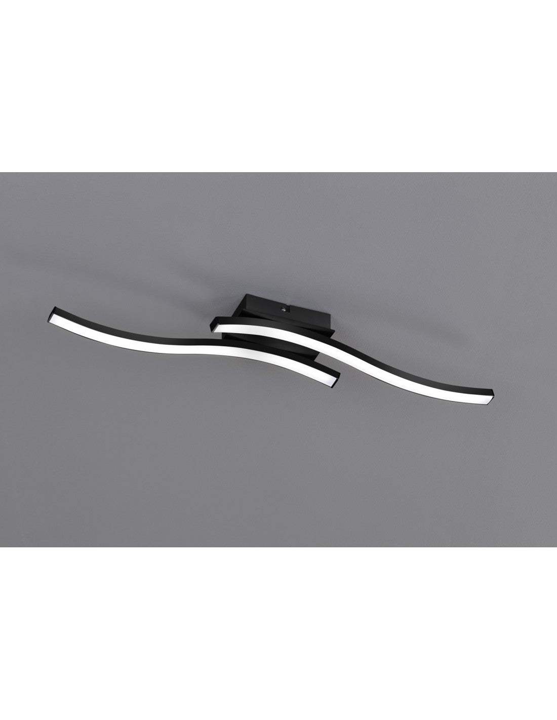 Plafoniera Soffitto Design Doppia Bacchetta Led 3000k Route Nero Trio Lighting