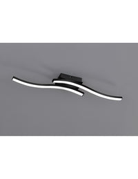 Plafoniera Soffitto Design Doppia Bacchetta Led 3000k Route Nero Trio Lighting